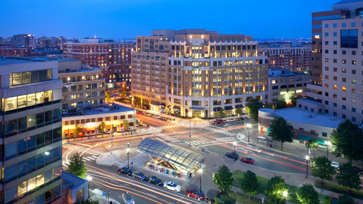 Views of the Clarendon Centre in Arlington.