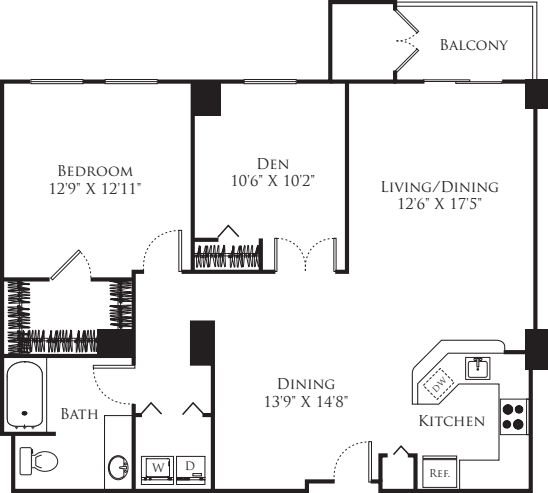 Rosecliff II- 2 Bedroom 1 Bath Lrg