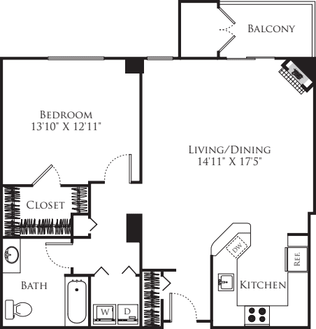 Rosecliff II- 1HB floorplan
