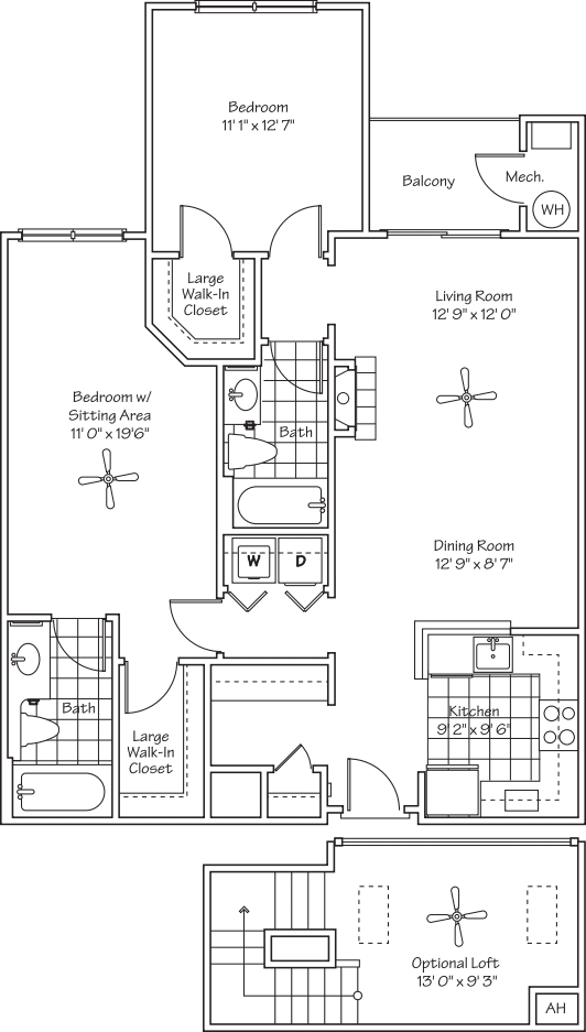 The Bentley Loft floorplan