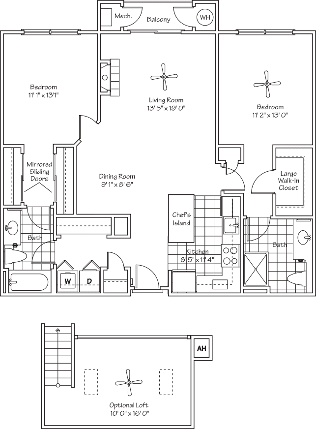 The Barclay Loft floorplan