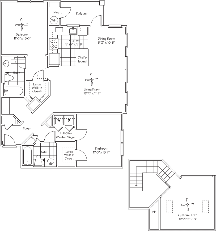 The Bingham Loft floorplan