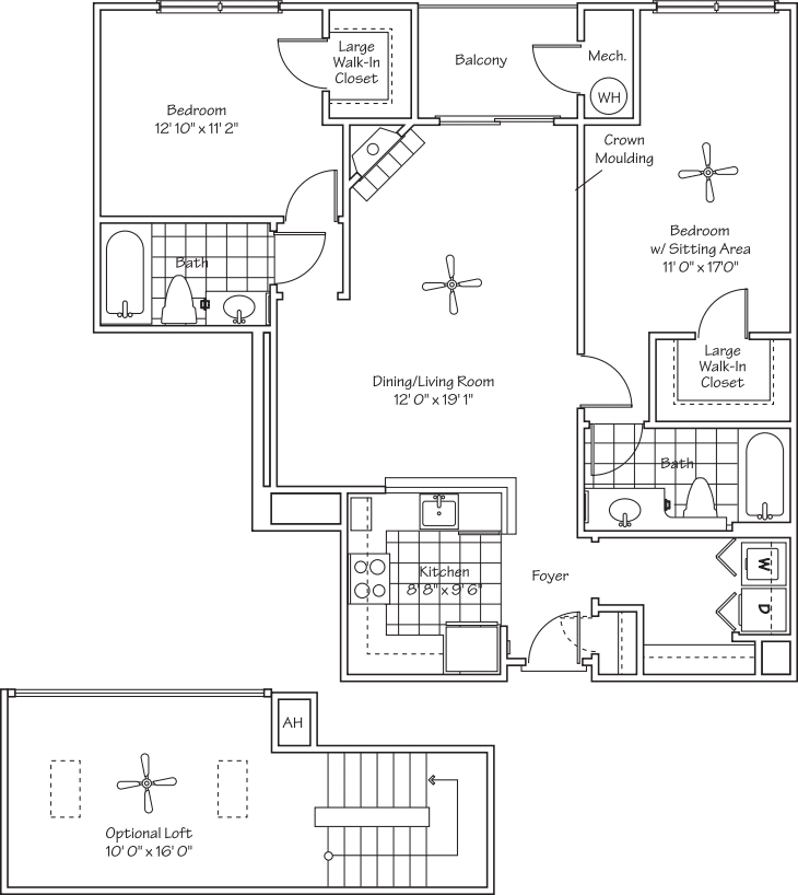 The Brookdale Loft floorplan