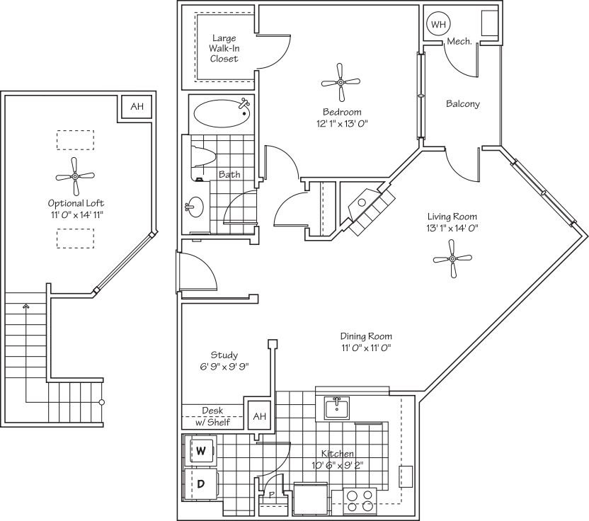 The Arrington Loft floorplan