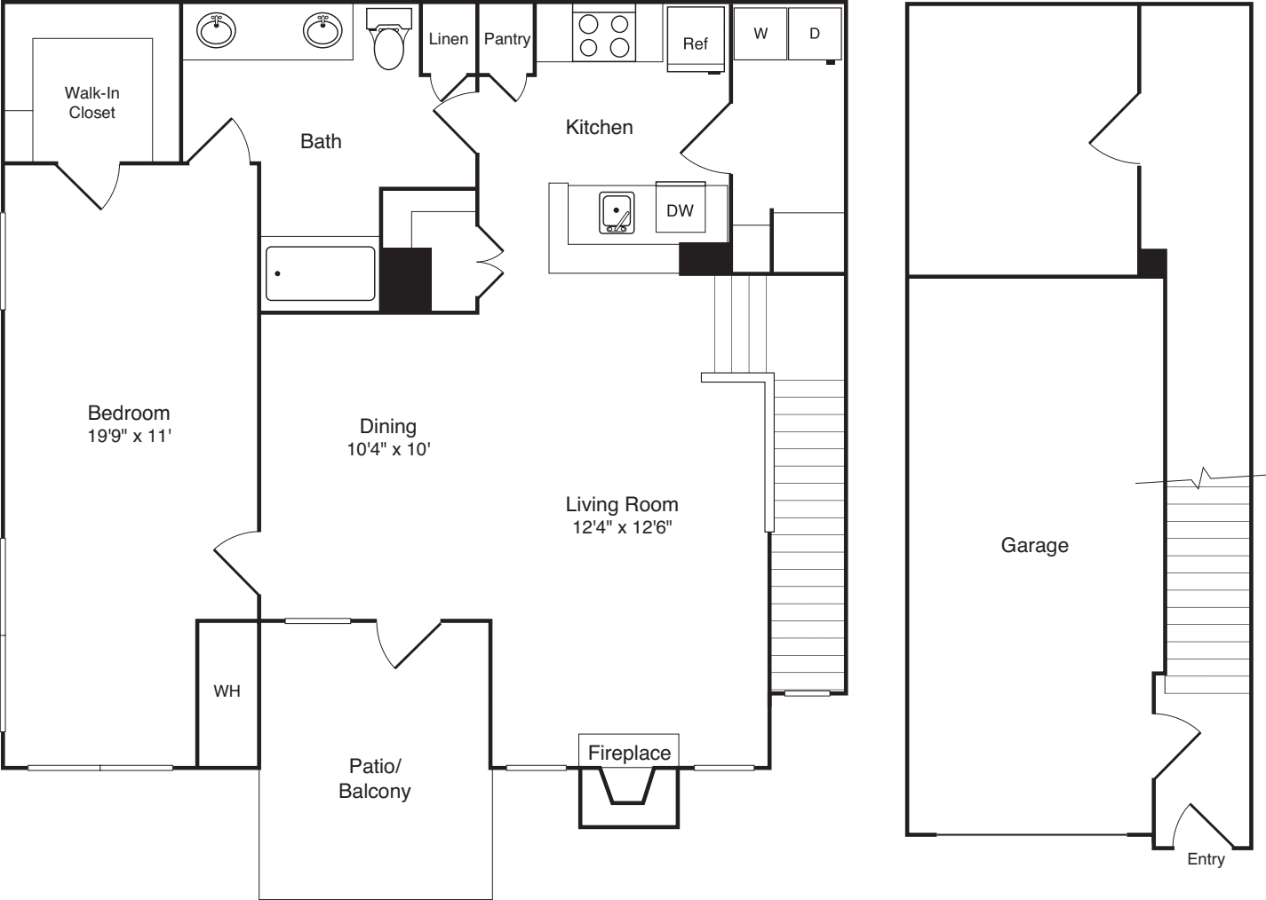 Fredericksburg with Garage floorplan