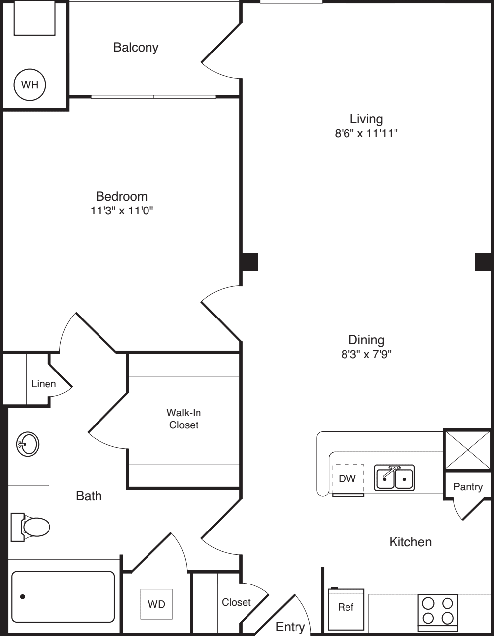 Mellon with  Balcony floorplan
