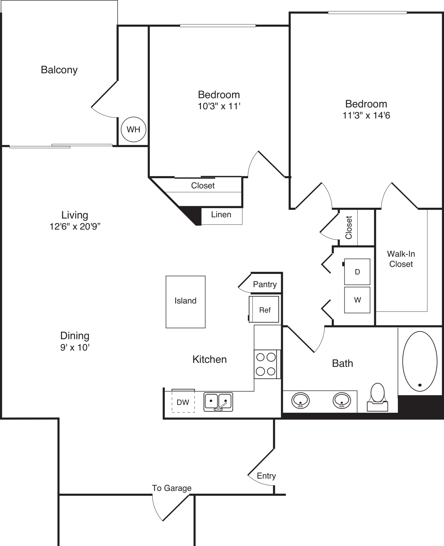 The Granada - Garage floorplan