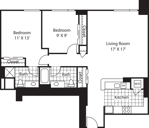 Two Bedroom 1128 A