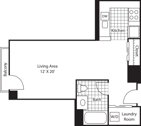 Studio 518 floorplan