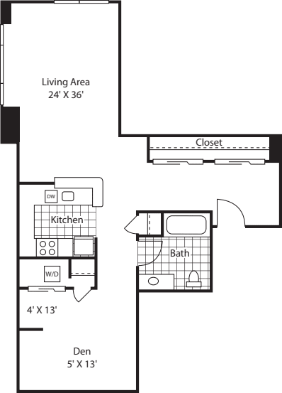 Studio 643 floorplan