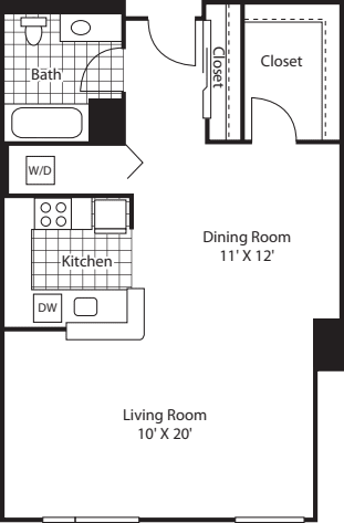 Studio 859 A floorplan