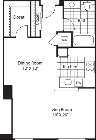 Studio 859 B floorplan