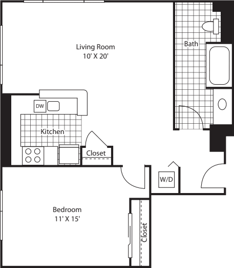 One Bedroom 802 Unit 540