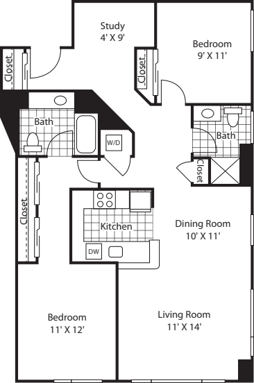 Two Bedroom 1299 floorplan
