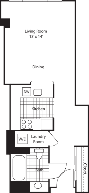 Studio 512 floorplan