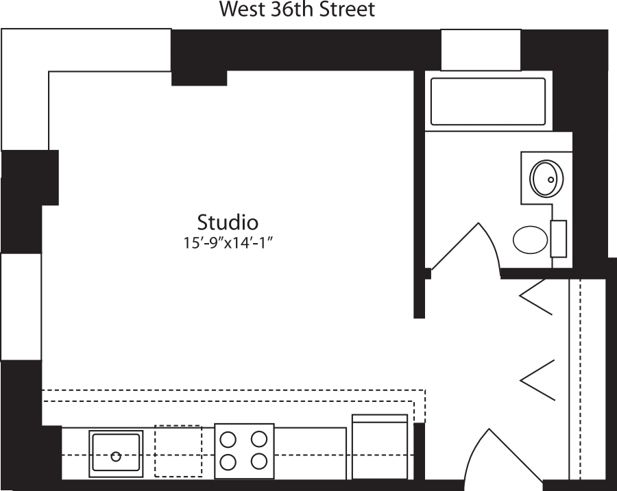 Plan K, floors 3-15 floorplan