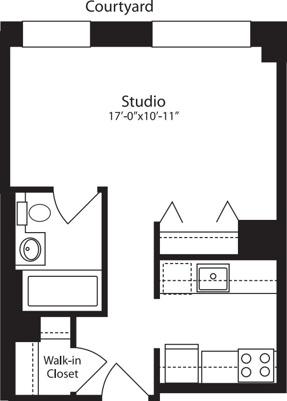 Plan F, floors 3-15