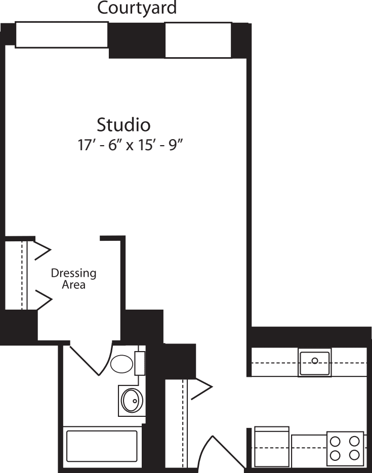Plan B, floors 4-15 floorplan
