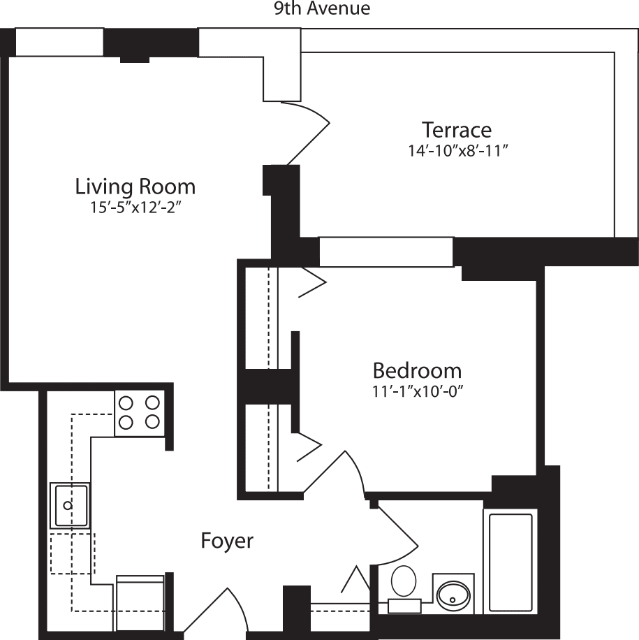 Plan N, floor 14 floorplan