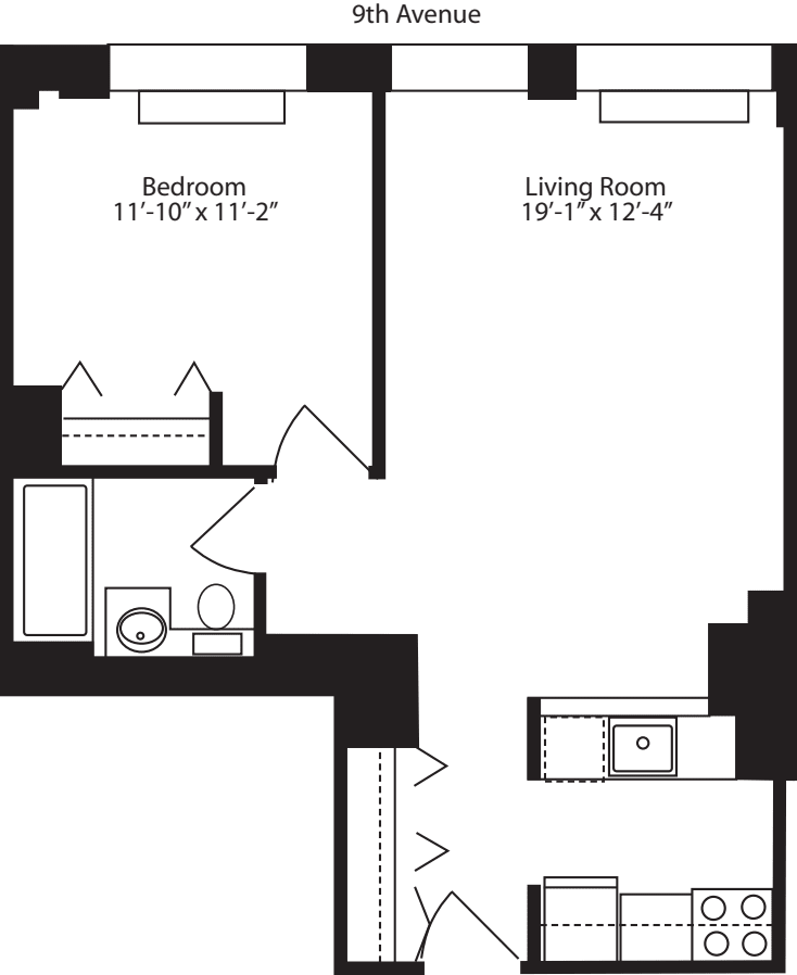 Plan N, floors 11-12 floorplan