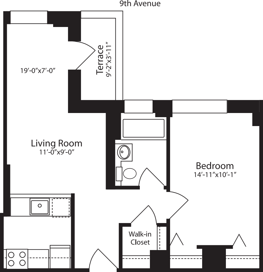 Plan M, floors 12 floorplan
