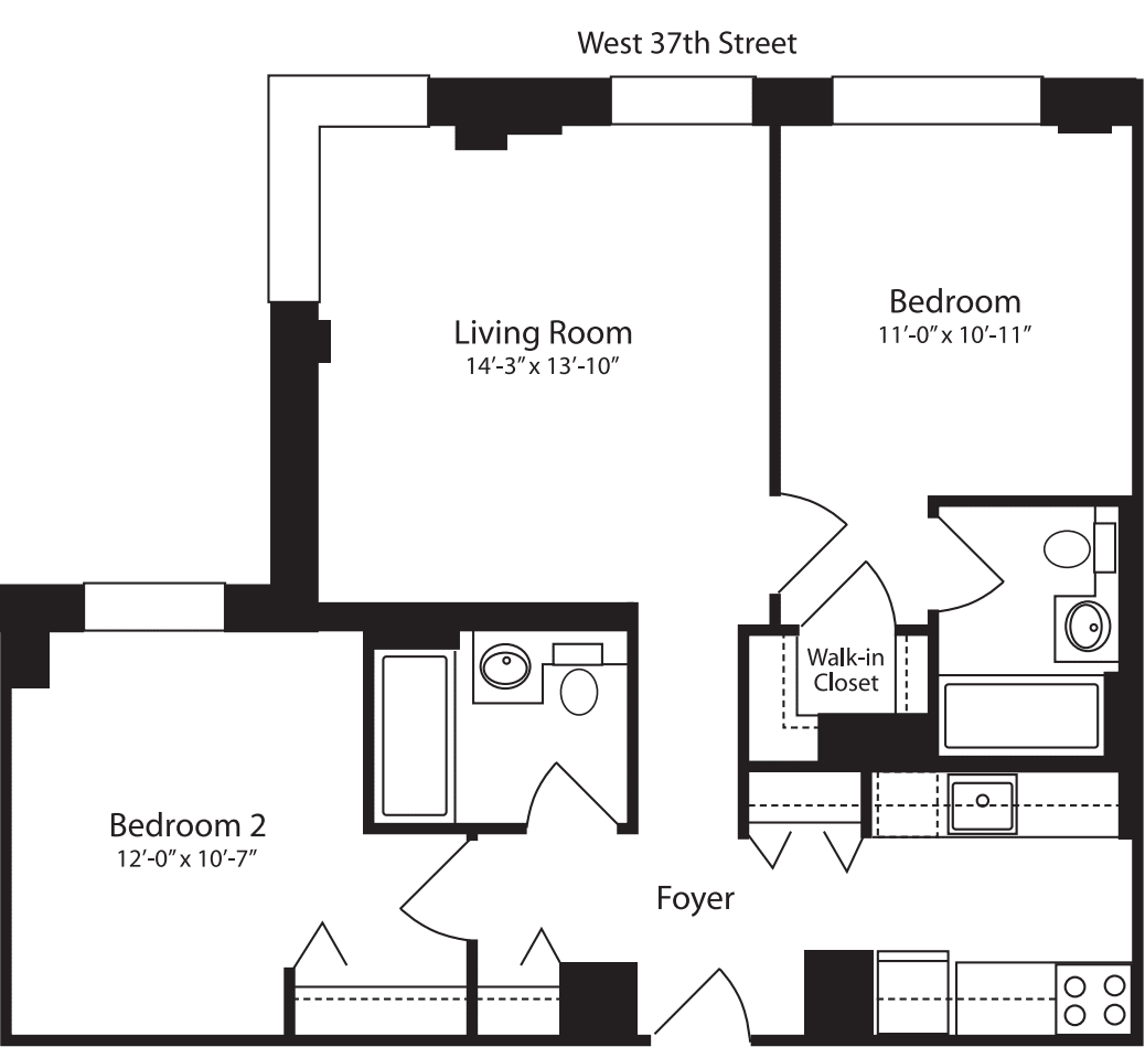 Plan S, floor 12 floorplan