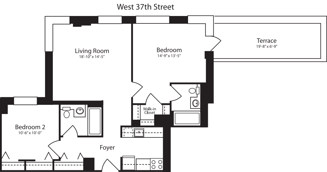 Plan S, floor 14 floorplan