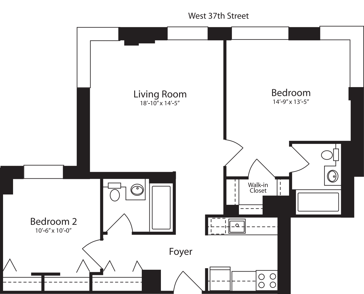 Plan S, floors 15 floorplan
