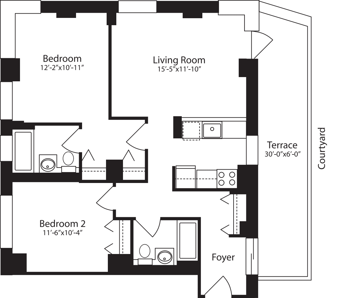 Plan E, floor 3 floorplan