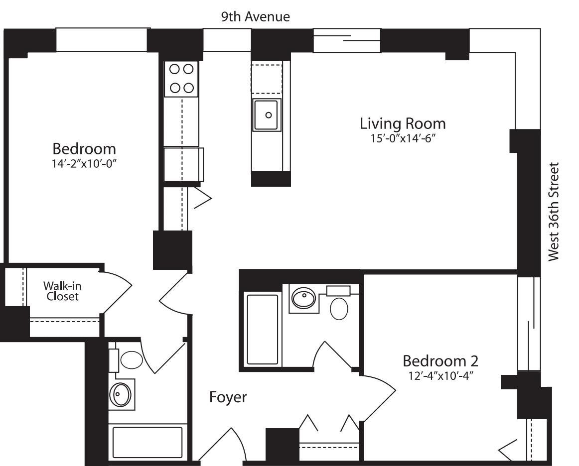 Plan L, floors 3-10