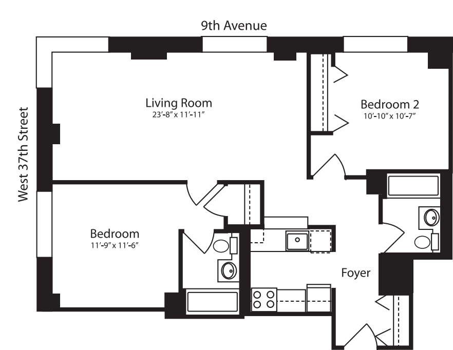 Plan R, floors 3-10