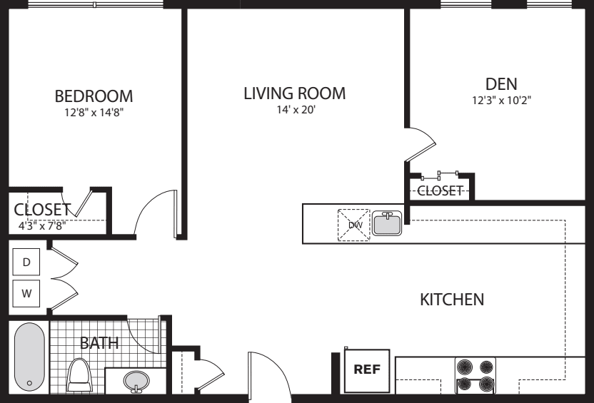 Melrose (no balcony) floorplan
