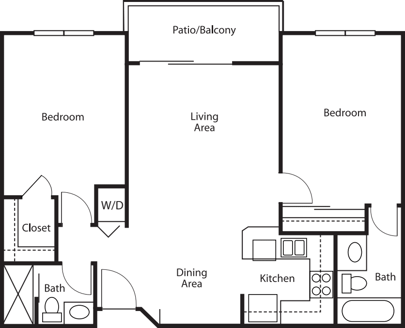 Two-Bedroom Two-Bath 897