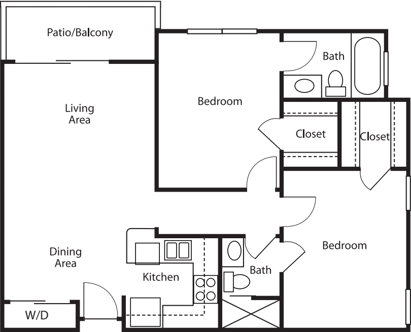 Two-Bedroom Two-Bath 884