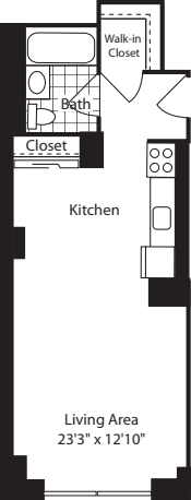 Studio: 318-718 floorplan