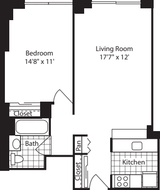 1BR floorplan