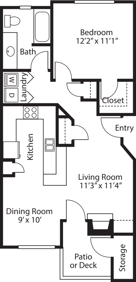 One Bedroom  One Bath