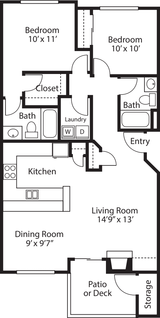 Two Bedroom  Two Baths