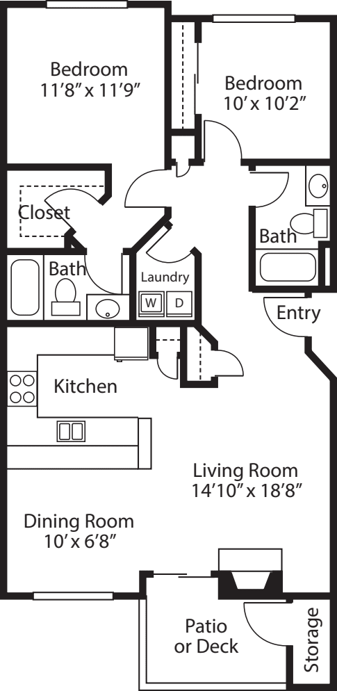Two Bedroom Two Baths A