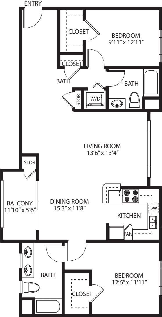Unit Type (E) floorplan