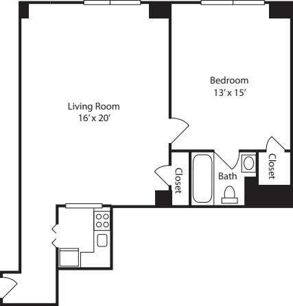 Plan L- no balcony floorplan