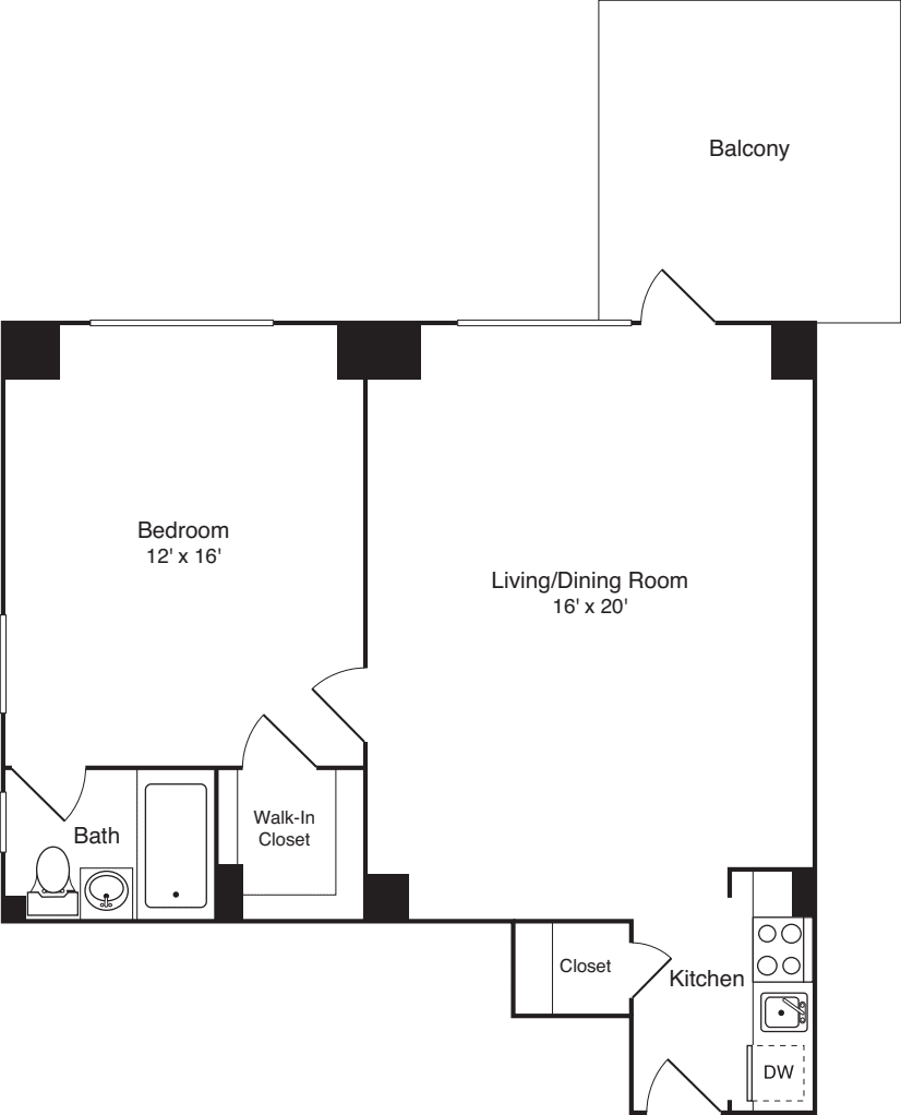 Plan K - 8th Floor with balcony