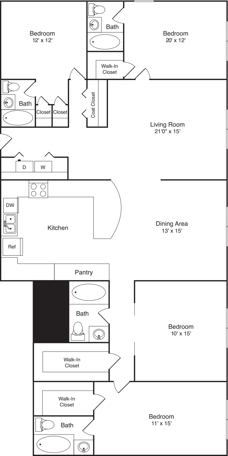 Plan J- 4th Floor floorplan