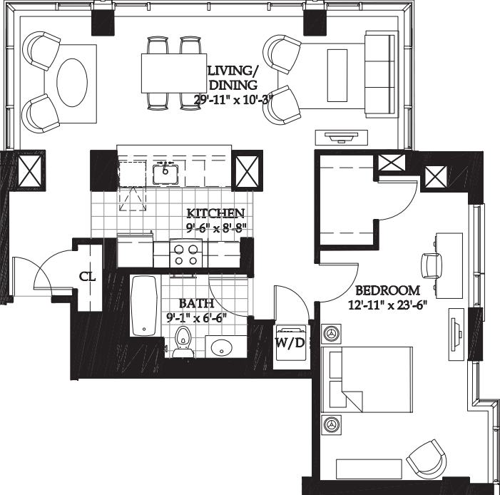 Asteria One Bedroom (2) floorplan