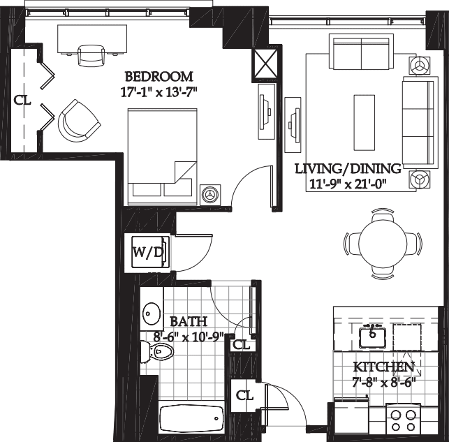 Asteria One Bedroom (3) floorplan
