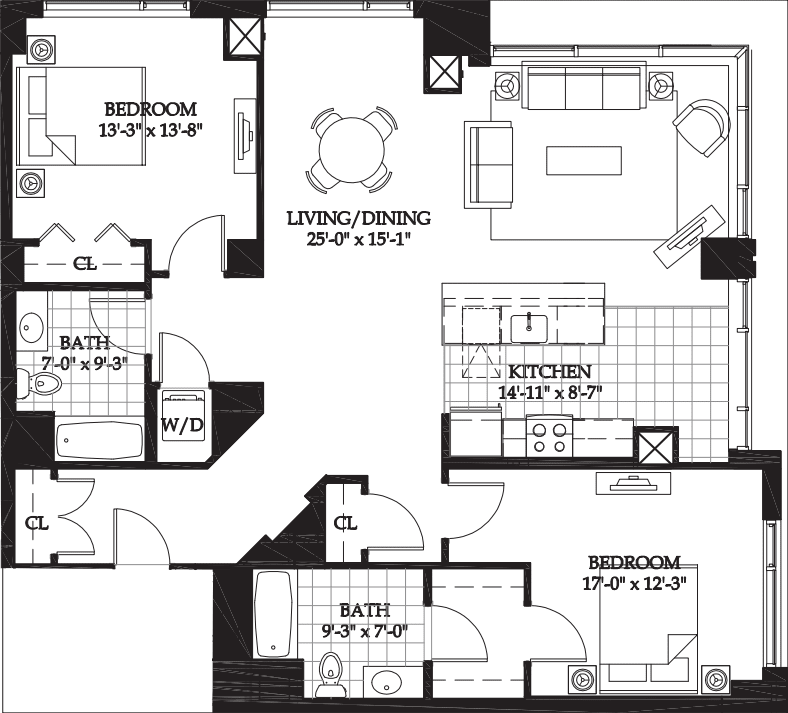 Asteria Two Bedroom (3) floorplan