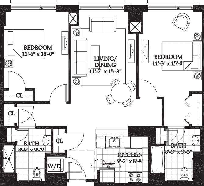 Asteria Two Bedroom (5) floorplan
