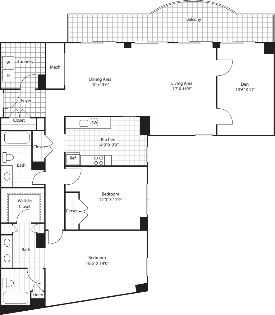 Honolulu (Two Plus Den) floorplan