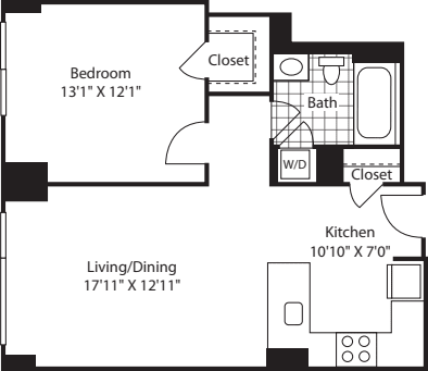 1 Bed (South) - 696