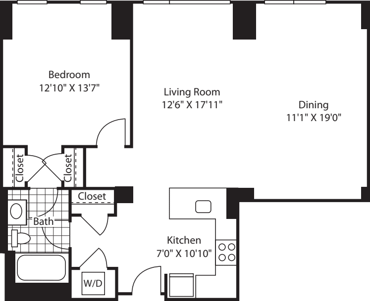 1 Bed (South) - 993